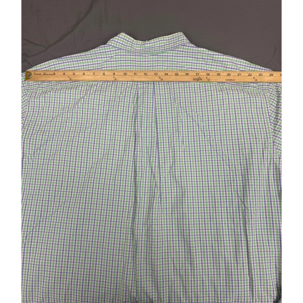 Polo Ralph Lauren Mens 3XB Big Classic Fit Green Plaid‎ S/S Button Down Shirt